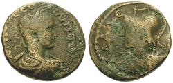 Ancient Coins - Philip I (AD 244-249). Pisidia. Adada Æ24 / Bust of Athena