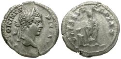 Ancient Coins - Caracalla (AD 198-217) AR Denarius / Emperor Sacrificing