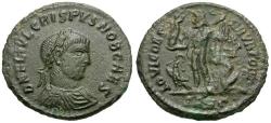Ancient Coins - Crispus, Caesar (AD 317-326) Æ3 / Jupiter