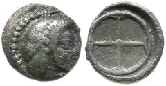 Ancient Coins - Sicily. Syracuse AR Litra / Wheel