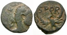 Ancient Coins - Severus Alexander (AD 222-235). Samaria. Caesarea Maritima Æ22 / SPQR
