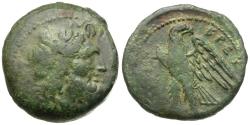 Ancient Coins - Bruttium. Brettian League Æ22 / Zeus and Eagle