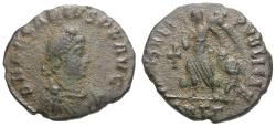 Ancient Coins - Arcadius (AD 383-408) Æ4 / Victory and Captive