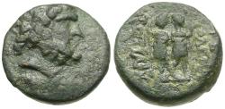 Ancient Coins - Coele-Syria. Chalkis ad Libanon. Ptolemaios, Tetrarch (85-40 BC) Æ17 / Dioscuri