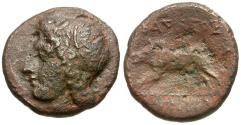 Ancient Coins - Sicily. Akragas. Tyrant Phintias (287-279 BC) Æ21 / Boar