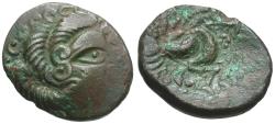 Ancient Coins - Ancient France. Celtic Gaul. Channel Isles. Coriosolites Billon Stater / Horse