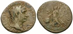 Ancient Coins - Trajan (AD 98-117) Æ As / Victory