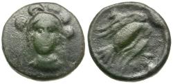 Ancient Coins - Euboia. Chalkis Æ14 / Eagle