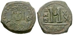 Ancient Coins - *Sear 533* Byzantine Empire. Maurice Tiberius (AD 582-602) Æ Follis