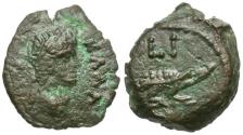 Ancient Coins - Claudius (AD 41-54). Egypt. Alexandria Æ Dichalkon / Crocodile