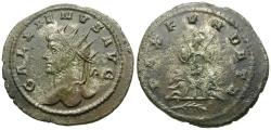 Ancient Coins - Gallienus, sole reign (AD 260-268) Silvered Æ Antoninianus / Trophy
