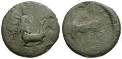 Ancient Coins - Tauric Chersonesos.  Chersonesos Æ20 / Artemis Spearing Stag / Bull