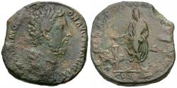 Ancient Coins - Commodus (AD 177-192) &#198; Sestertius / Emperor Sacrificing