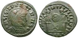 Ancient Coins - Constantine I the Great (AD 310-337). Imitative Æ Follis / Victories