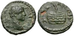 Ancient Coins - Geta, as Caesar (AD 198-209). Bithynia Nicaea Æ14 / Prize Urn