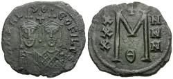 Ancient Coins - *Sear 1642* Byzantine Empire. Michael II the Amorian (AD 820 - 829) with Theophilus Æ Follis