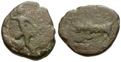 Ancient Coins - Tauric Chersonesos. Chersonesos Imitative Æ20 / Artemis Spearing Stag / Bull