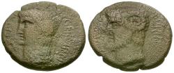 Ancient Coins - Claudius (AD 41-54). Macedon. Cassandreia Æ22 / Zeus Ammon