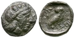 Ancient Coins - Philistia. Imitatating Athens. Uncertain Mint AR Obol