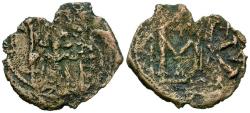 Ancient Coins - *Sear 1369* Byzantine Empire. Tiberius III Apsimar (AD 698-705) Æ Half Follis