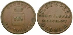 World Coins - England. Lancashire. Oldham. R. Cooper Æ Farthing