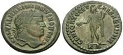 Ancient Coins - Galerius, as Caesar (AD 293-305) Silvered Æ Follis / Genius