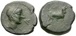 Ancient Coins - Spain. Iberia. Castulo Æ Semis / Bull
