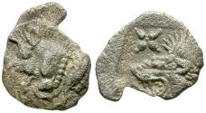 Ancient Coins - Mysia. Kyzikos AR Hemiobol / Tunny, Boar and Lion