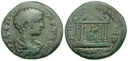Ancient Coins - Geta, as Caesar (AD 198-209). Bithynia. Cretaia-Flaviopolis Æ26 / Temple