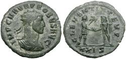 Ancient Coins - Probus (AD 276-282) Silvered Æ Antoninianus / Emperor and Jupiter