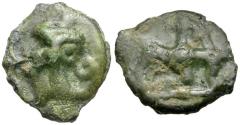 Ancient Coins - Ancient France. Celtic Gaul. Haute et Moyenne Seine - Leuci Tribe Potin / Bull