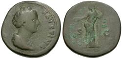 Ancient Coins - Faustina I (after AD 141) Æ Sestertius / Juno