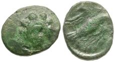 Ancient Coins - Euboia. Chalkis Æ14 / Eagle
