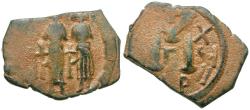 Ancient Coins - *Sear 849* Byzantine Empire. Heraclius (AD 610-641) with Martina and Heraclius Constantine Æ Follis