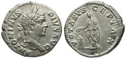 Ancient Coins - Caracalla (AD 198-217) AR Denarius / Emperor Sacrificing