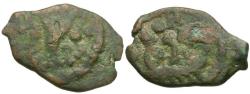 Ancient Coins - Judaea. Herod Archelaus (4 BC-AD 6) Æ Prutah / Double cornucopia
