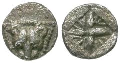Ancient Coins - Ionia. Miletos AR Tetartemorion / Lion facing