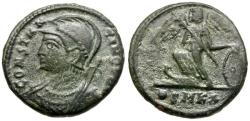 Ancient Coins - Constantine I the Great (AD 310-337). Constantinopolis Commemorative Æ3 / Victory on Prow