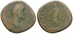 Ancient Coins - Antoninus Pius (AD 138-161) Æ Sestertius / Emperor Sacrificing