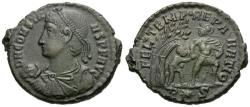 Ancient Coins - Constans (AD 337-350) Æ Maiorina / Soldier Dragging Captive from Hut