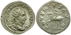 Ancient Coins - Trajan Decius (AD 249-251) AR Antoninianus / Emperor on Horseback