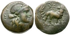 Ancient Coins - Ionia. Miletos Æ19 / Lion