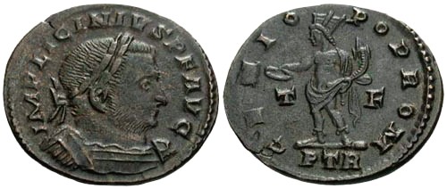 Ancient Coins - VF/VF Licinius Follis / Genius with Head Towered