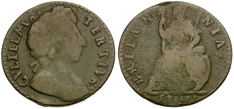 Great Britain. William Iii. Third Type Æ Farthing 