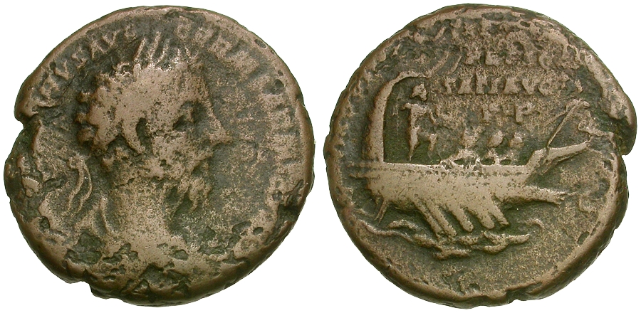 Marcus Aurelius (AD 161-180) Æ AS / Galley | Roman Imperial Coins