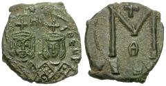 Ancient Coins - *Sear 1652* Byzantine Empire. Michael II the Amorian (AD 820-829) with Theophilos Æ Follis