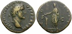 Ancient Coins - Antoninus Pius (AD 138-161) &#198; Dupondius / Emperor Sacrificing