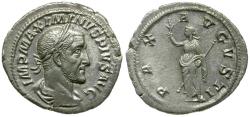 Ancient Coins - Maximinus I (AD 235-238) AR Denarius / Pax