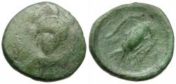 Ancient Coins - Euboia. Chalkis Æ14 / Eagle