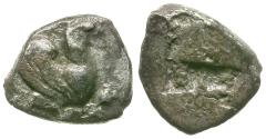 Ancient Coins - Ionia. Teos AR Tetartemorion / Griffin